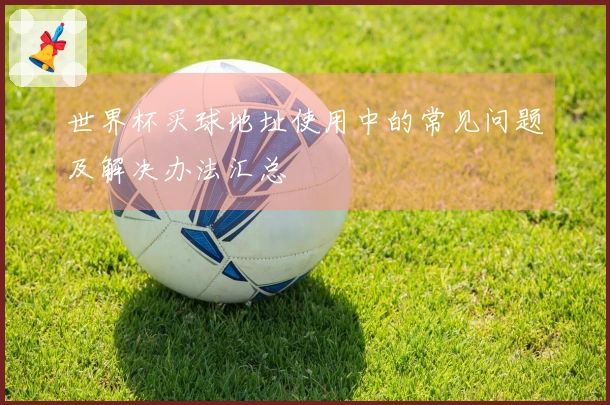 世界杯买球地址使用中的常见问题及解决办法汇总